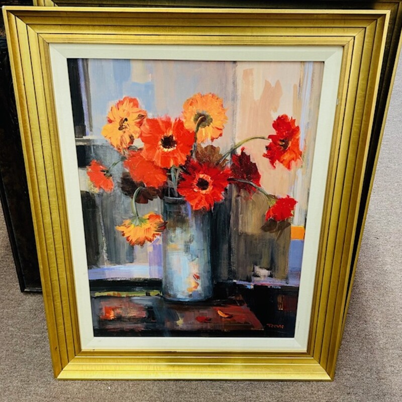 Jennie Tomao Floral Sunset Oil Painting
Red Orange Blue Gold Size: 24 x 30H
Retails: $241+