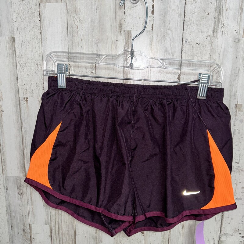 M Plum/Orange Logo Shorts, Purple, Size: Ladies M