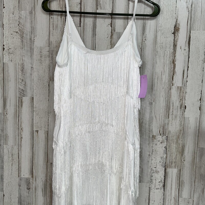 L White Fringe Dress