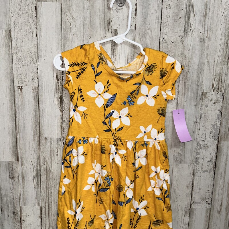 2T Yellow Floral Cotton D, Yellow, Size: Girl 2T