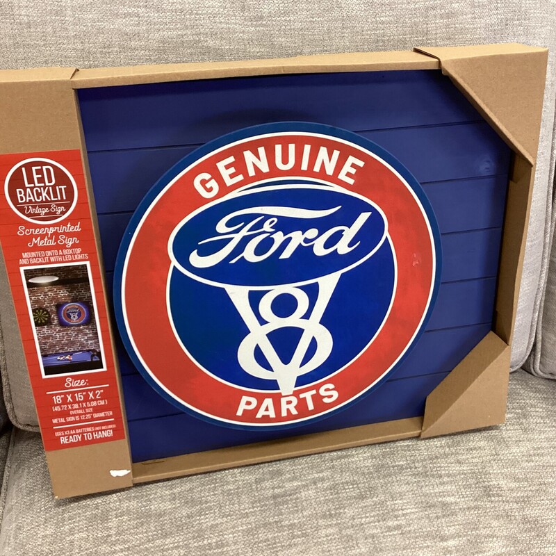 FORD Vintage, Blue, LED Backlit
18in wide x 14in tall