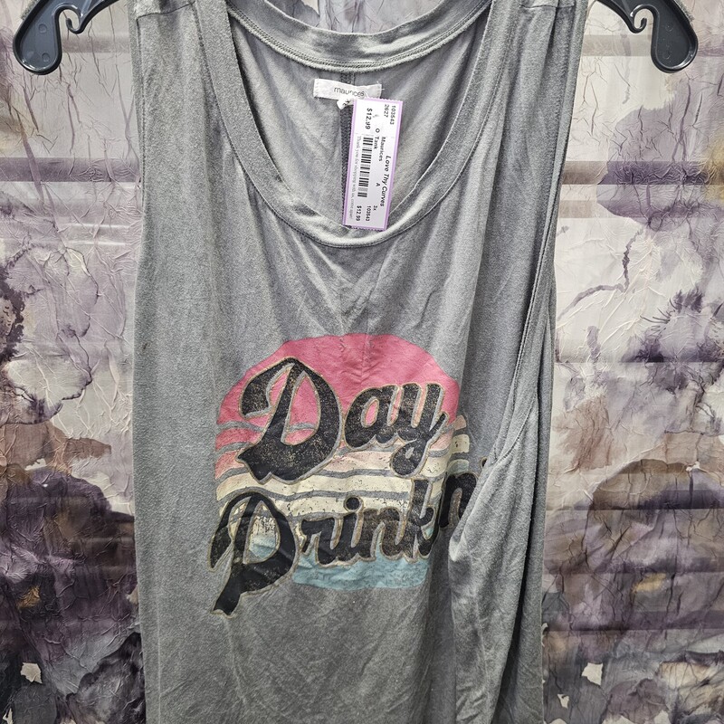 Knit tank in grey - Day Drinkin graphic