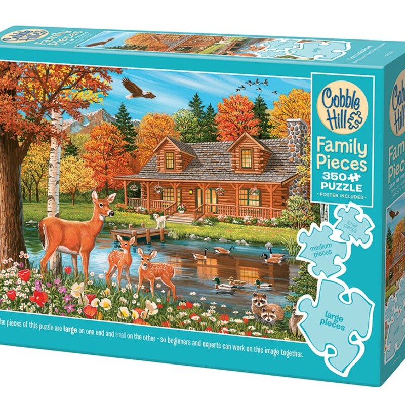 Cottage Pond Family Puzzl, 350 Pc, Size: Puzzle