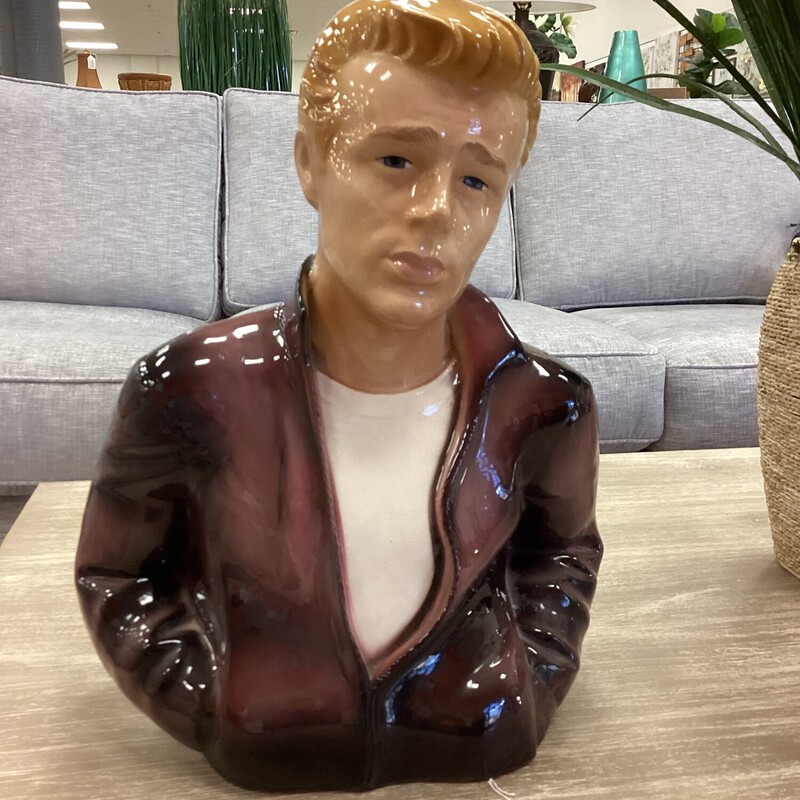 James Dean Clay Art, Brown, 1986
14in tall x 12in wide