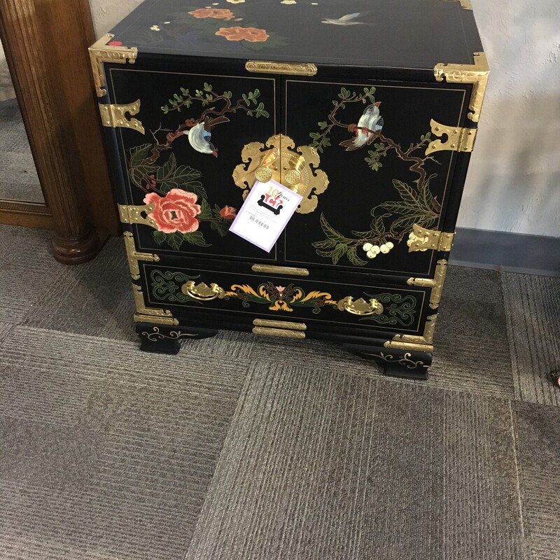 Blk Asian Style Cabinet