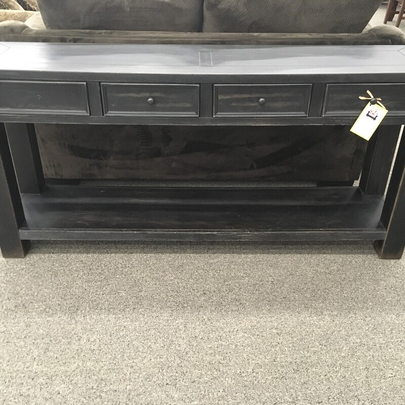 Blk 3 Drawer Console