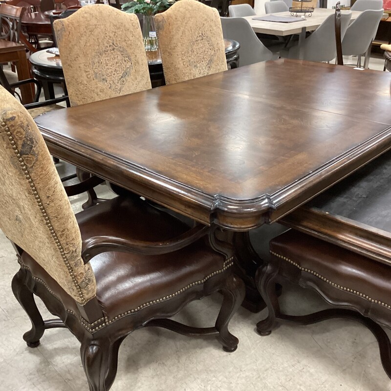 Table+6 Chairs+2 Leaves, Dk Wood, Thomasville
78in x 48in x 31in tall
plus two 20in leaves