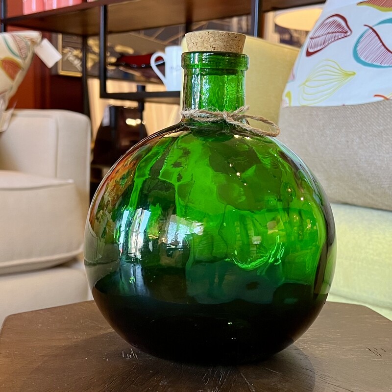 Glass Jar, Green, Size: None