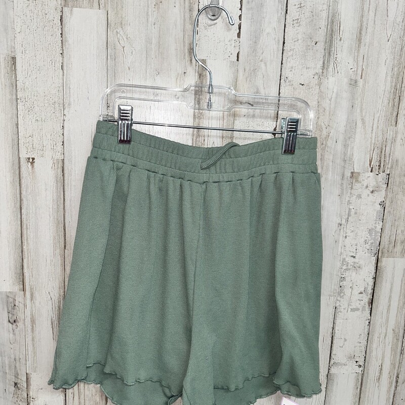 S Sage Ribbed Shorts, Green, Size: Ladies S