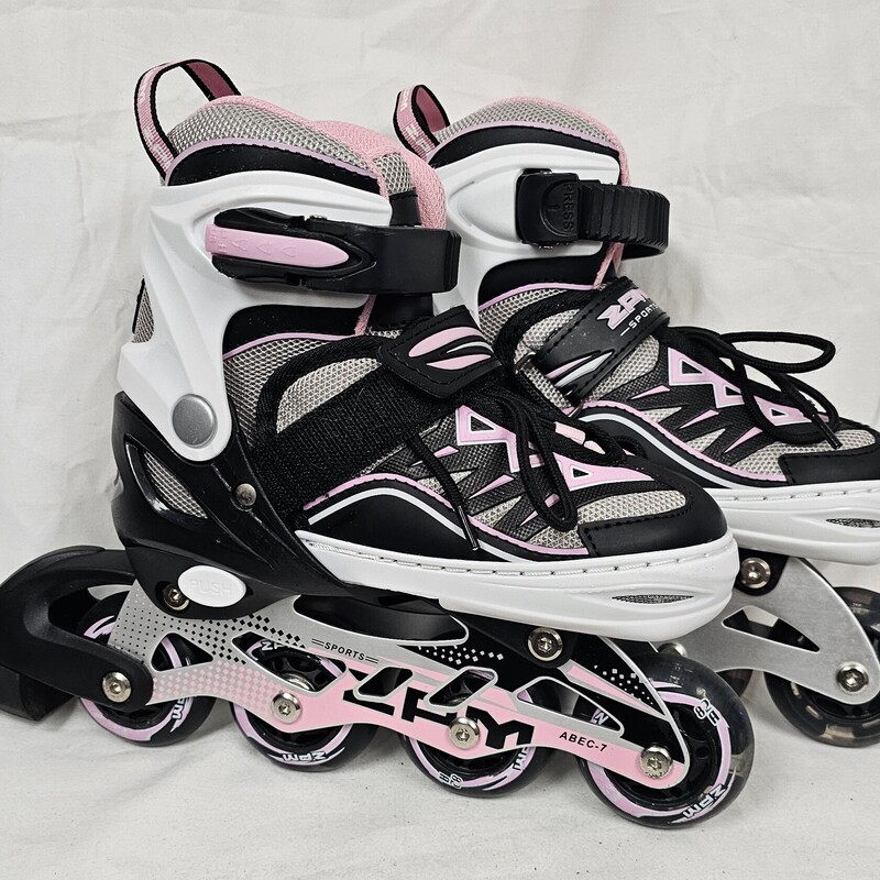 2pm Sports Cytia Adjustable Inline Skates with Light Up Wheels, Youth Sizes: Y9-Y12. Pre-owned in Great Shape!