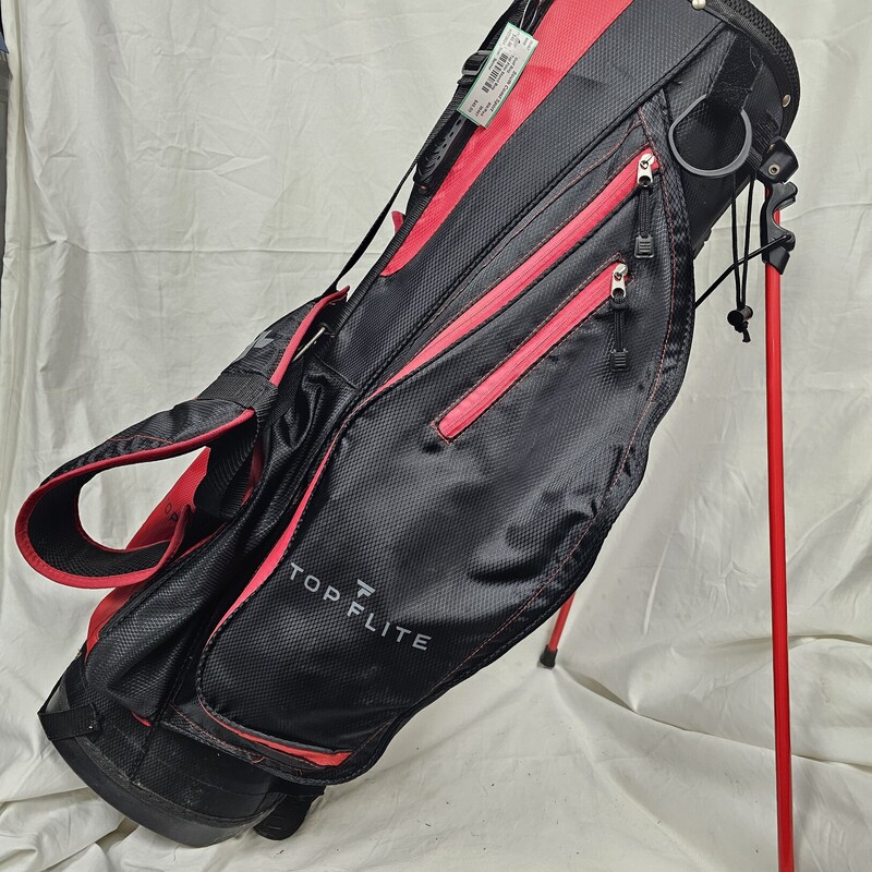 Top Flite Stand Bag, Black & Red, Size: Adult. Pre-owned