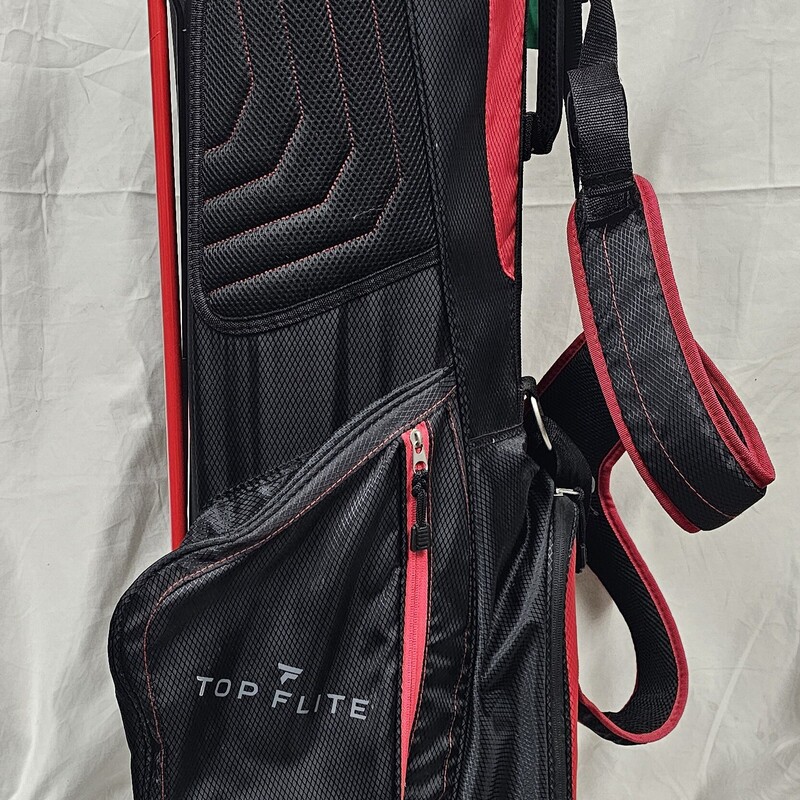 Top Flite Stand Bag, Black & Red, Size: Adult. Pre-owned