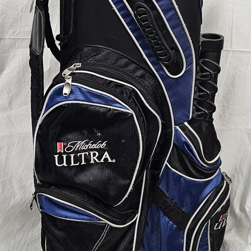 Michelob Ultra Cart Bag, Black & Blue, Adult