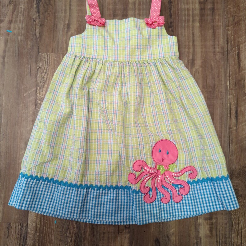 Emily Rose Octopus Dress, Lime, Size: 3 Toddler