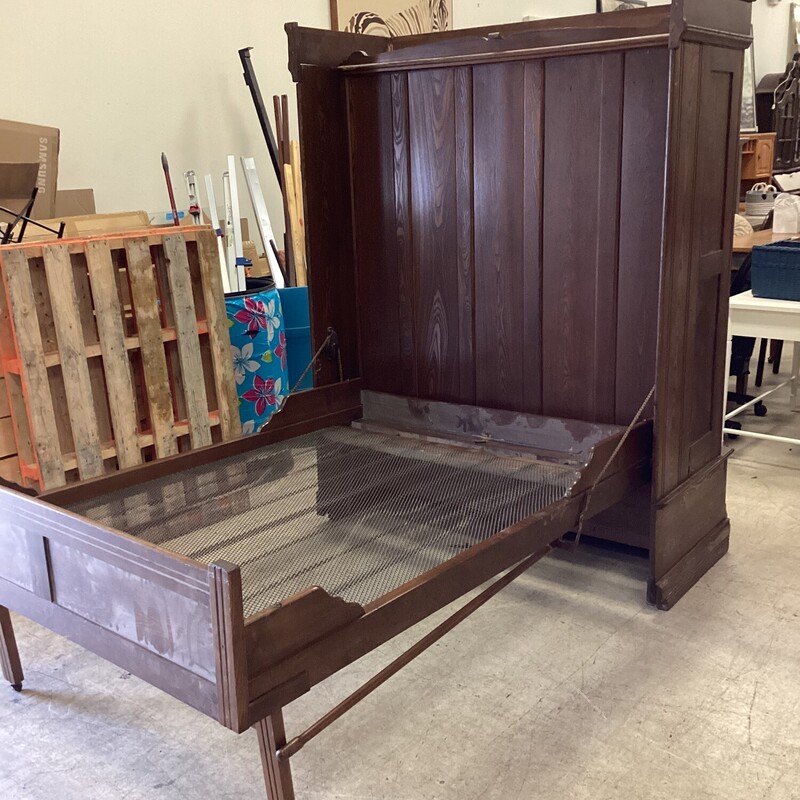 Muphy Bed/Desk/Closet, Dk Wood, Combo<br />
58in wide x 27in deep x 76in tall