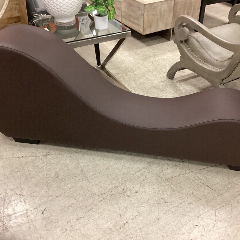 Skinny Chaise Lounge, Brown, Faux Leather
66in long x 13in wide
