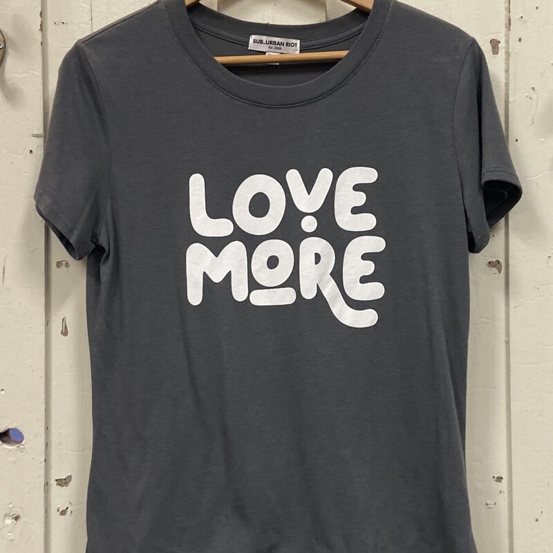 Gry/wht Love More Tee<br />
Gry/wht<br />
Size: Medium