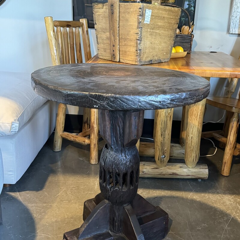 Rustic Round Side Table
