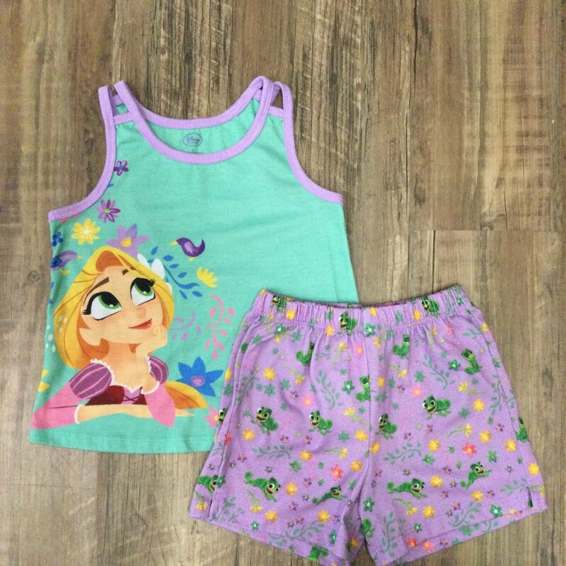 Rapunzel 2pc Short Set, Purple, Size: 4 Toddler