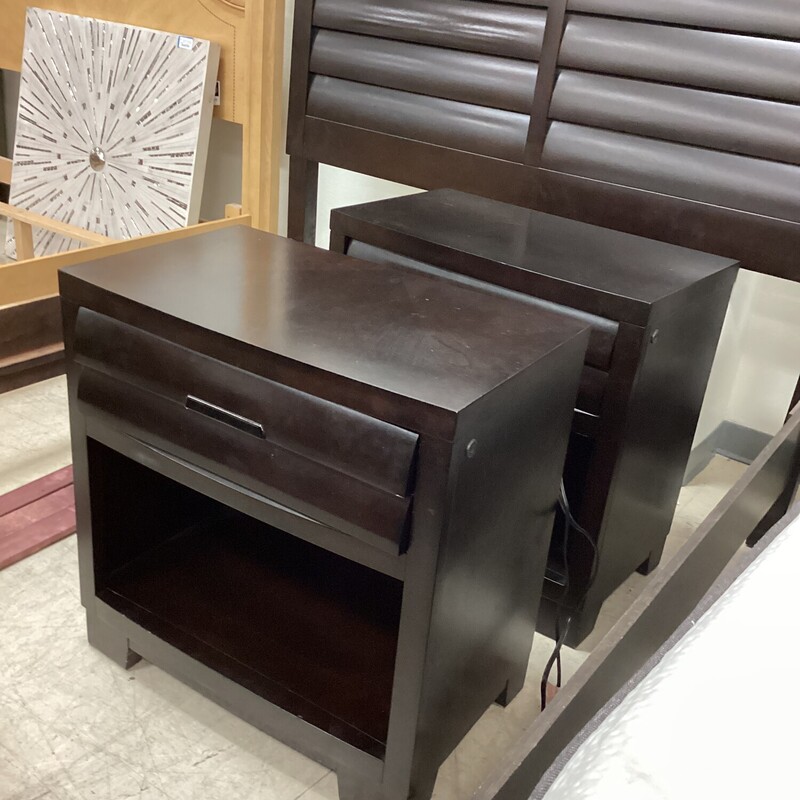 S/2 Nightstands-1 Drawer, Dk Wood, Powered
28 in w x 17 in d x 29 in t