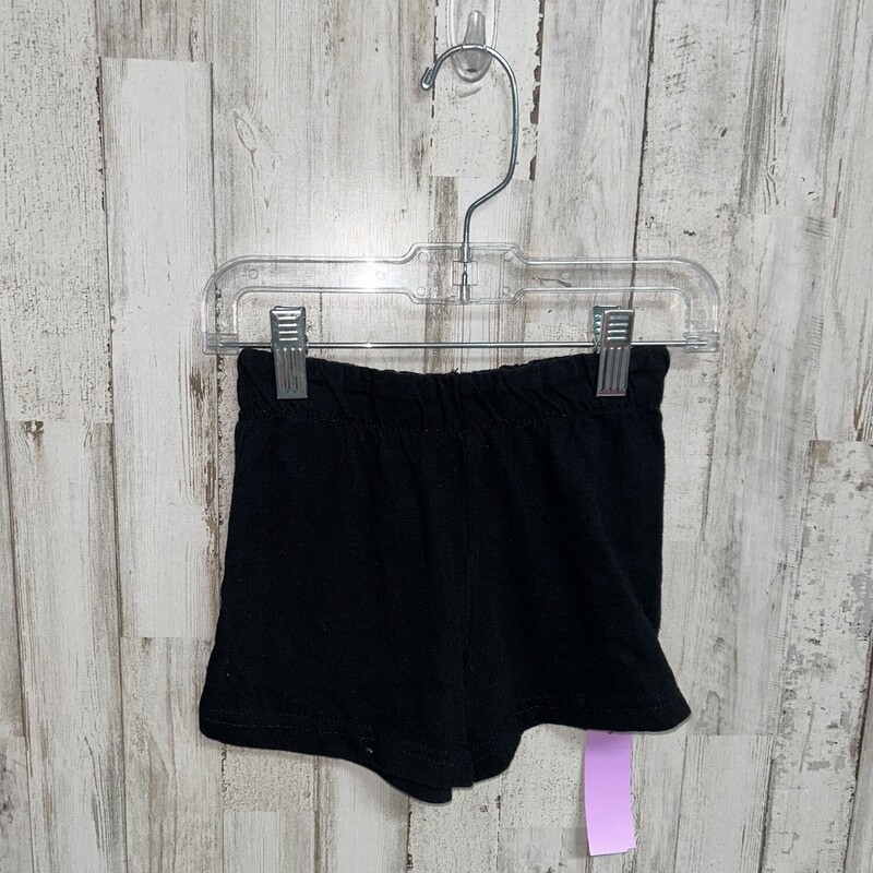 4/5 Black Cotton Shorts, Black, Size: Girl 4T