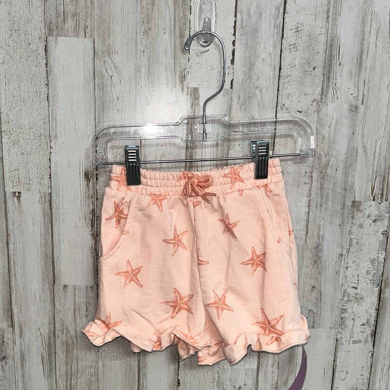 4T Coral Starfish Shorts, Coral, Size: Girl 4T