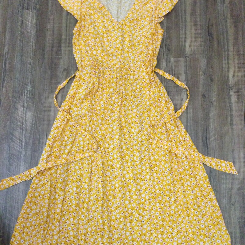 Old Navy Daisy Print Maxi, Yellow, Size: Adult S