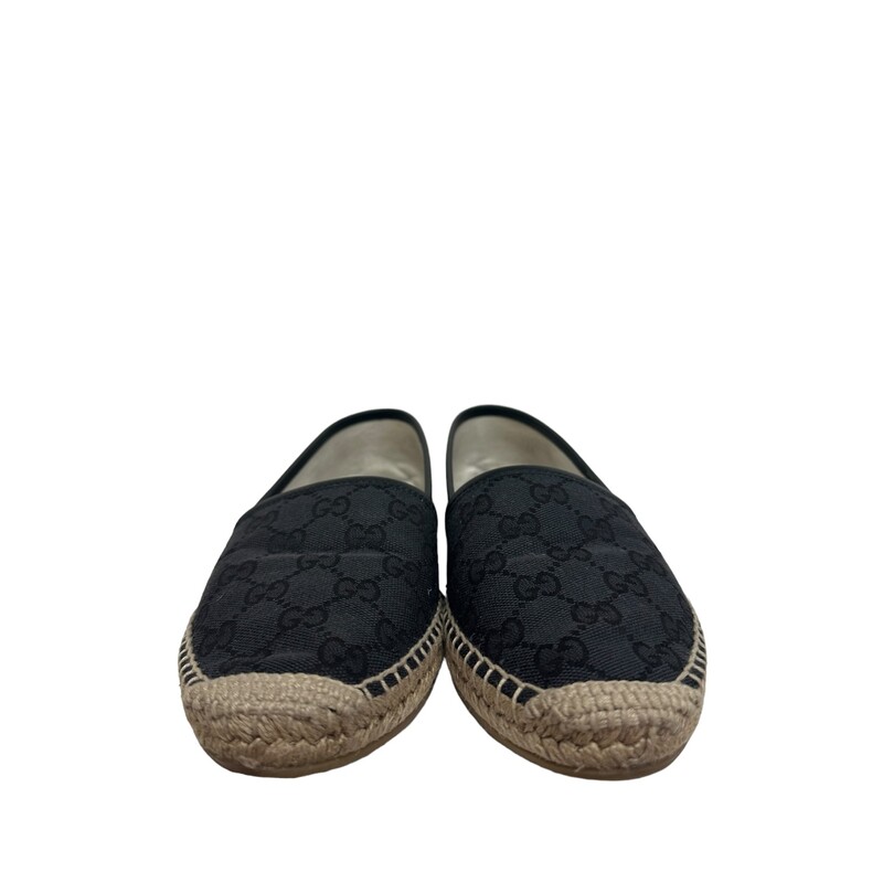 Gucci Espadrille Monogram, Black, Size: 37.5