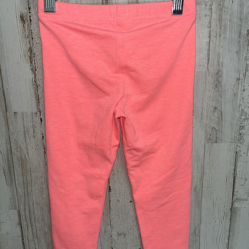 5T Neon Coral Leggings, Coral, Size: Girl 5T