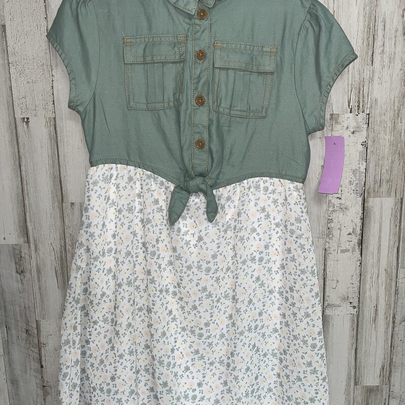 6/6X Sage Button Up Dress, Green, Size: Girl 6/6x