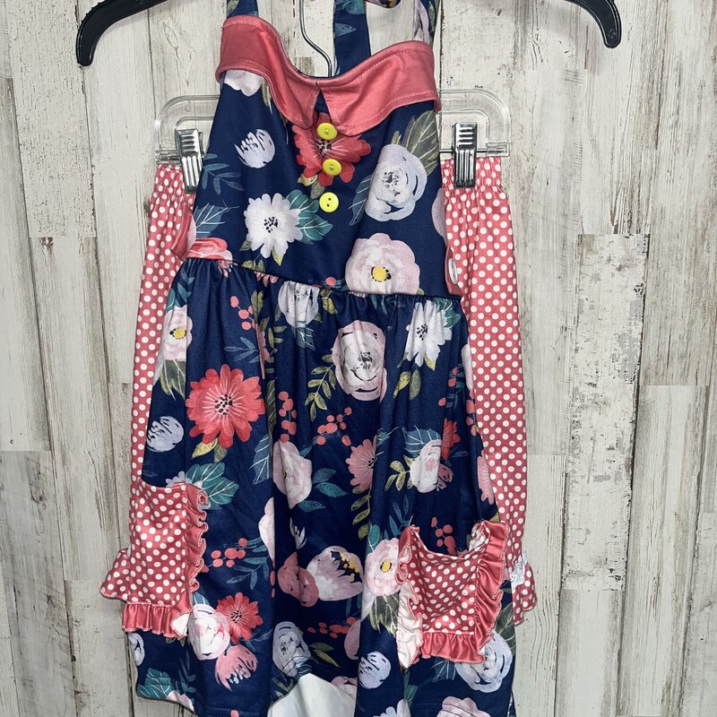 12 2pc Navy Floral Tank S