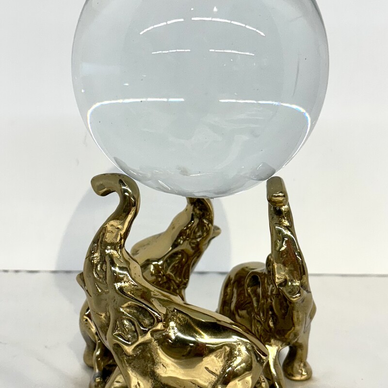 Ball With Brass Elephants
Gold, Size: 4x8H