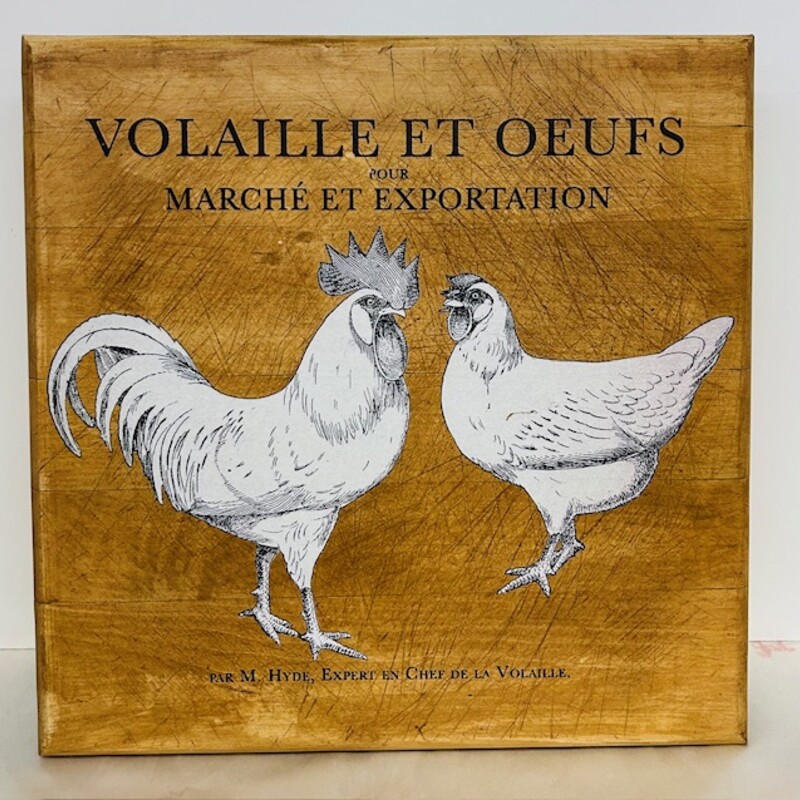 French Rooster Board Footed
Brown White Black
Size: 12x12Wx2H