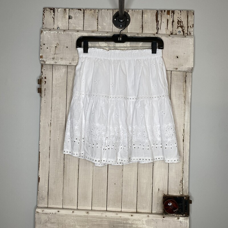 Eyelet Skirt, White, Size: Small