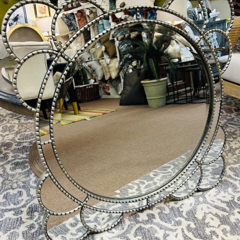 Pottery Barn Funky Beaded Mirror
Silver Size: 32 x 32H