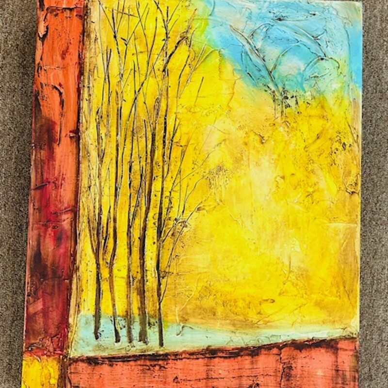 Brian Jones Tree Canvas
Turquoise Yellow Red
Size: 16 x 20H