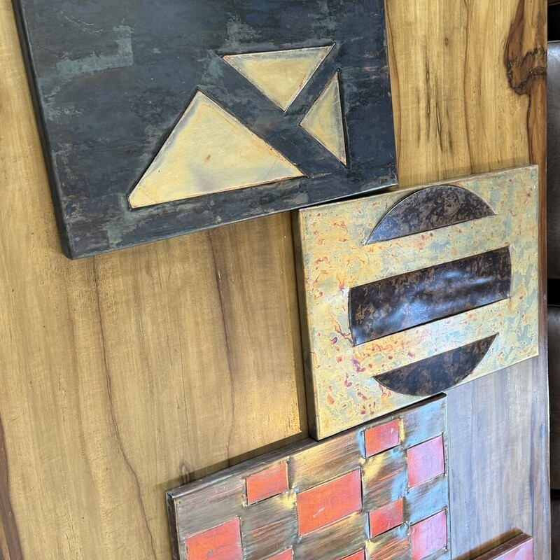 Set Of 6 Metal Art Tiles