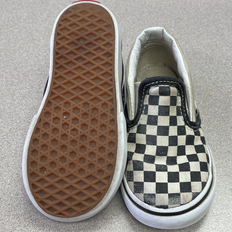 Vans Slip On Sneaker, Blk/whit, Size: 7T