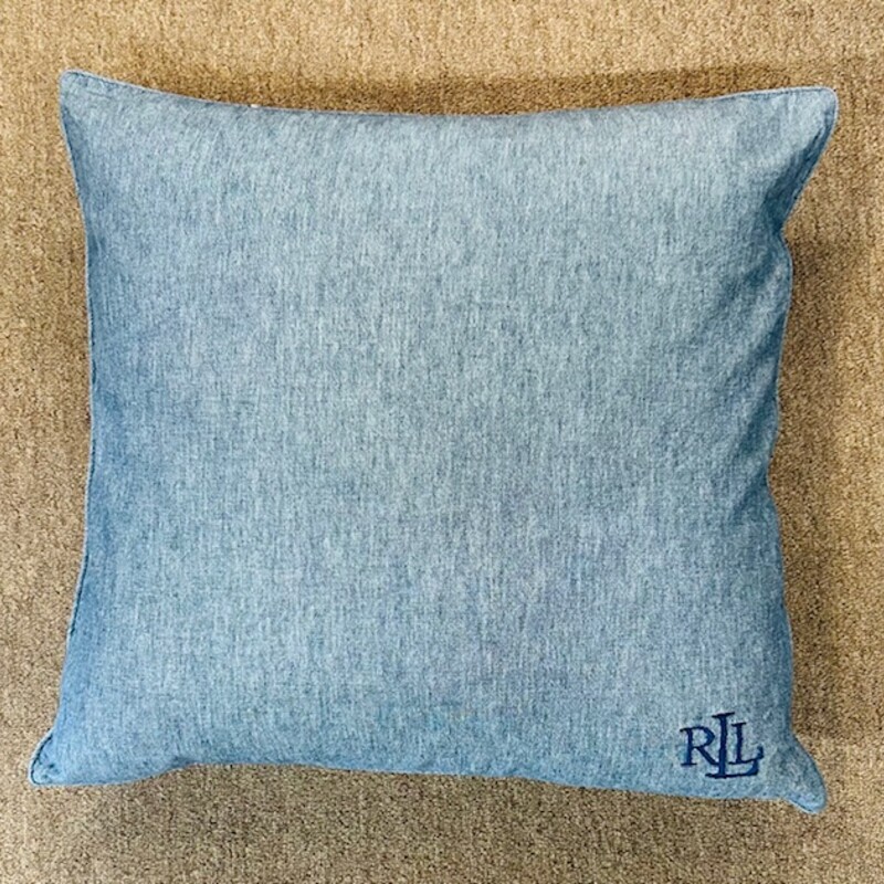 Ralph Lauren Chambray Pillow
Blue
Size: 20 x 19