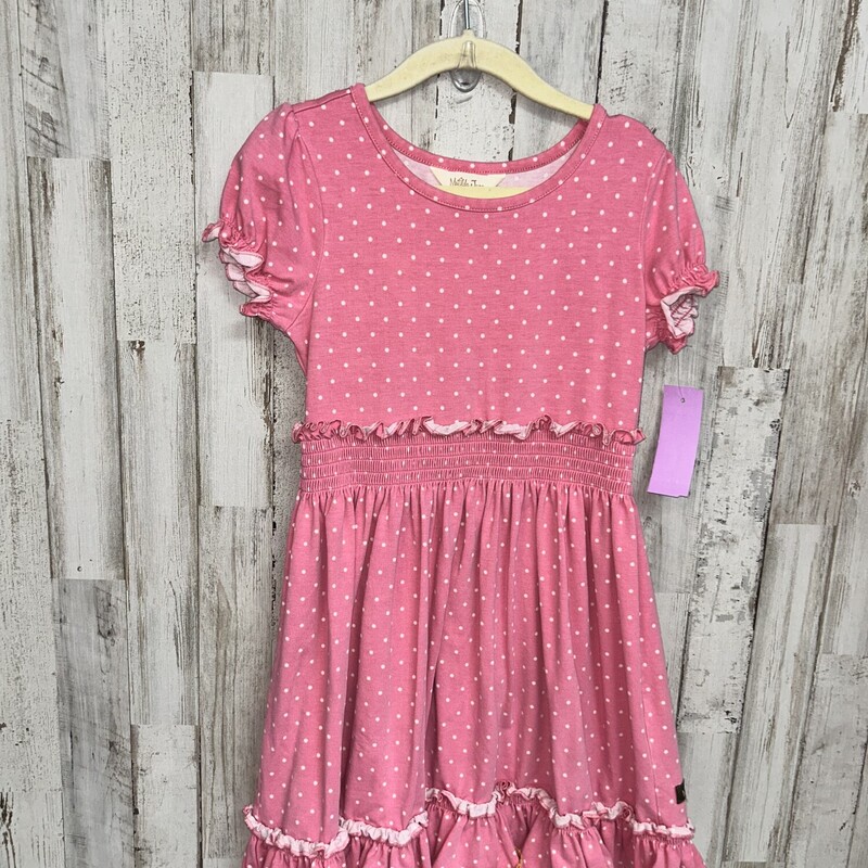 6 Pink Dotted Smock Dress