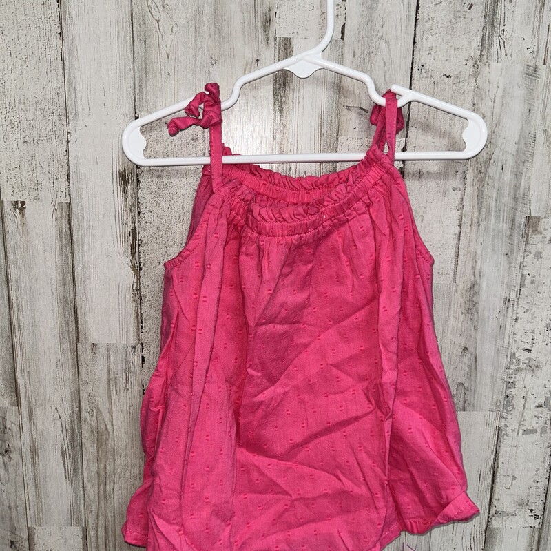 4T Pink Dotted Tank, Pink, Size: Girl 4T