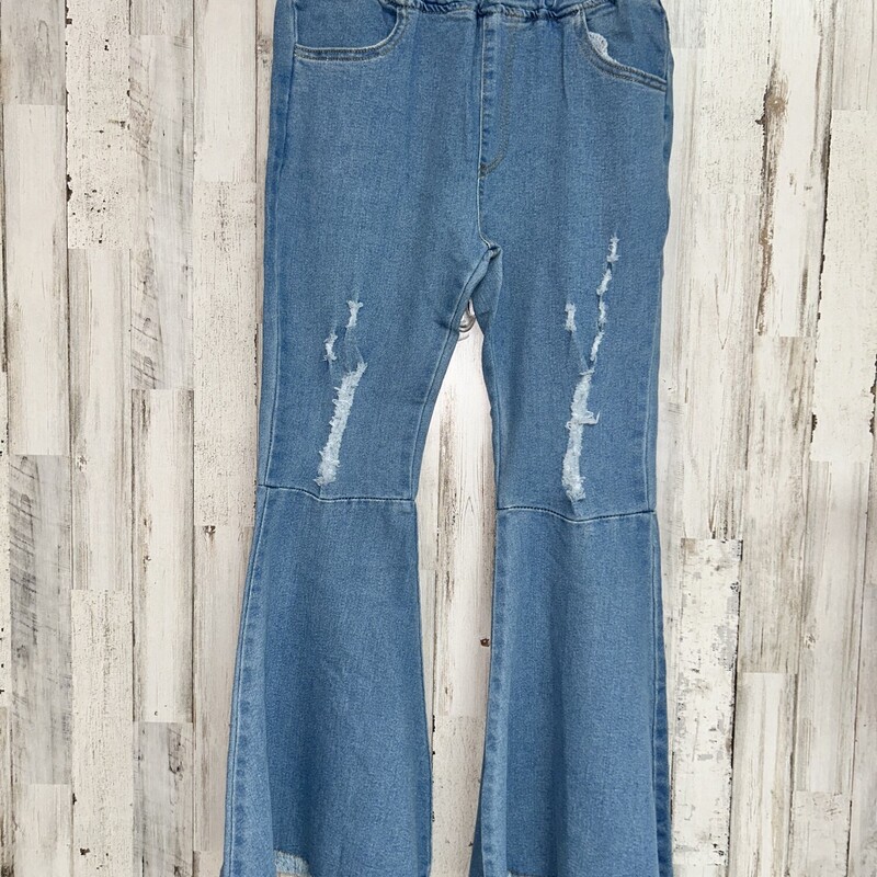10/11 Ripped Denim Flares, Blue, Size: Girl 10 Up