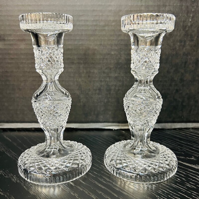 Cut Crystal Candlestick Holders
Set of 2
Clear
Size: 4 x 7.5H