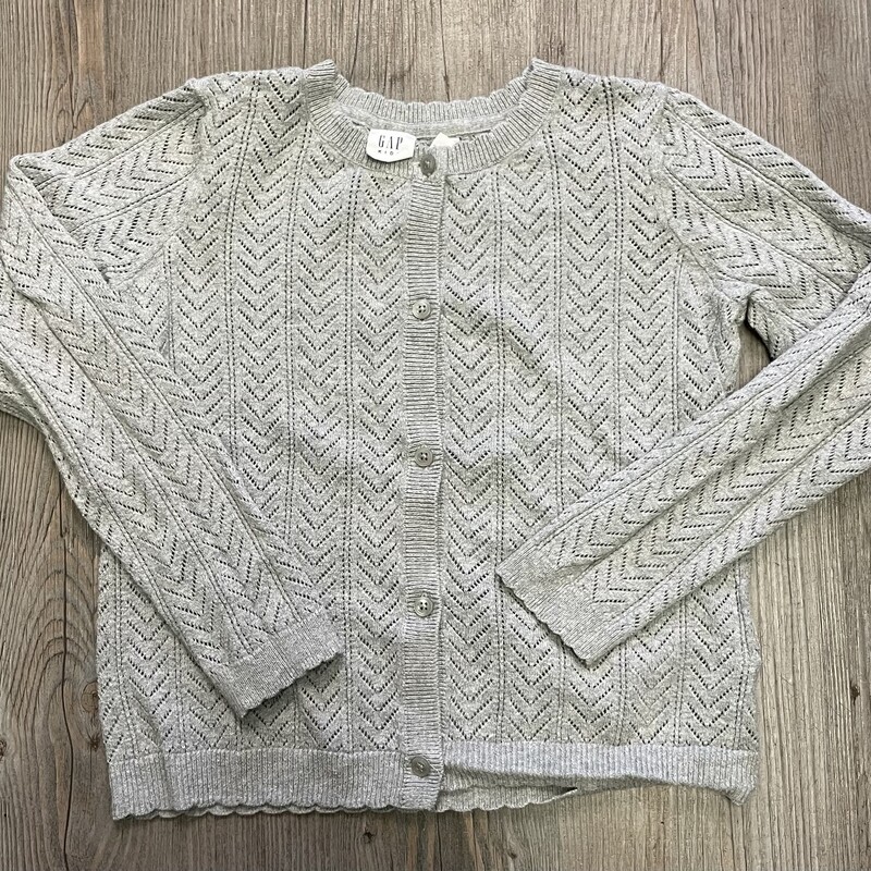 Gap Knit Cardigan, Grey, Size: 6-7Y