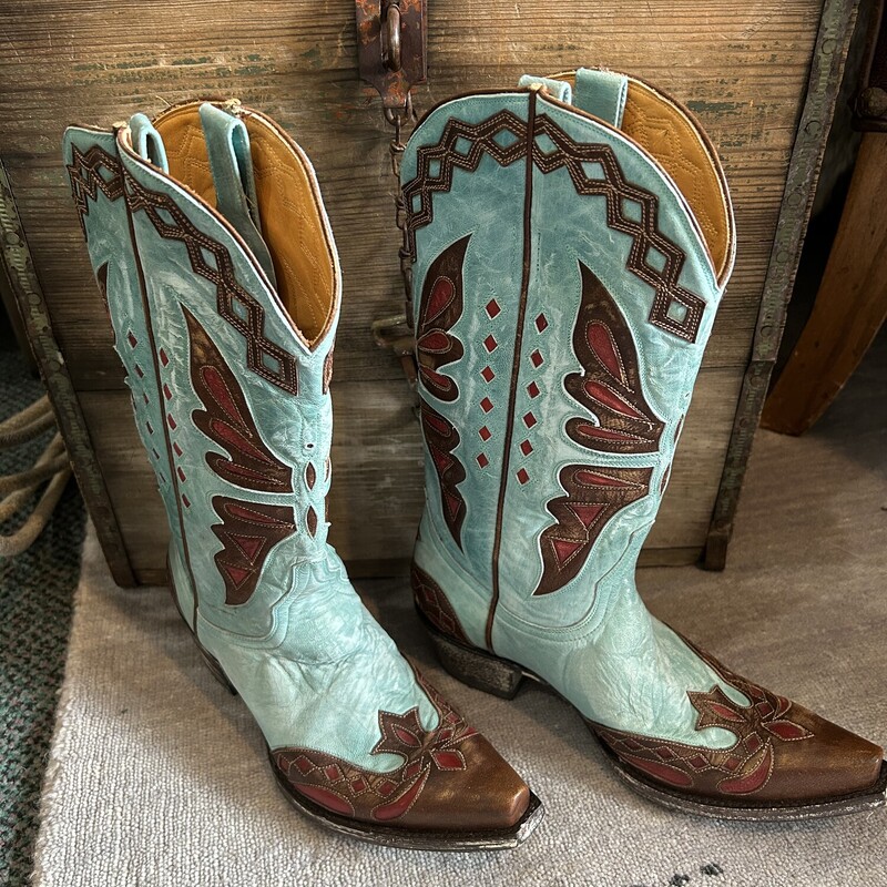 OldGringo Western, Turquois, Size: 6.5B Worn only a handful of times