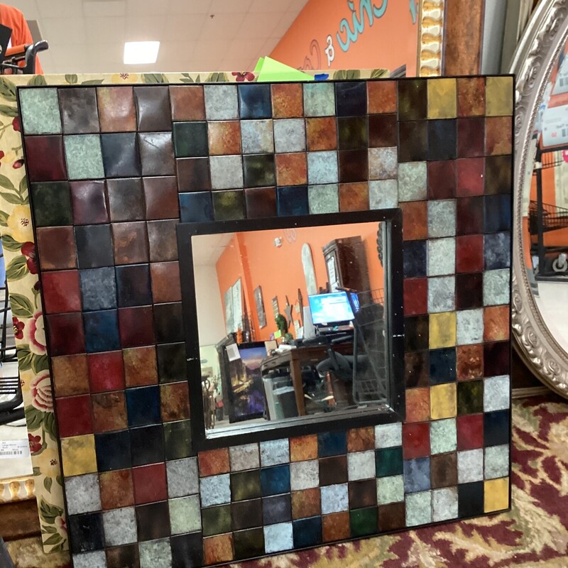 Painted Sq Mirror, Multi, Squares
30 in x 30 in