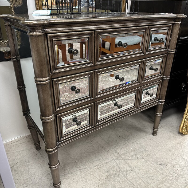 3-Drawer Cheval Chest, Mirrored
Size: 36Lx18Dx34H