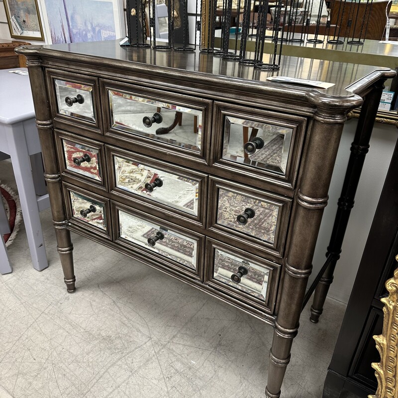 3-Drawer Cheval Chest, Mirrored
Size: 36Lx18Dx34H