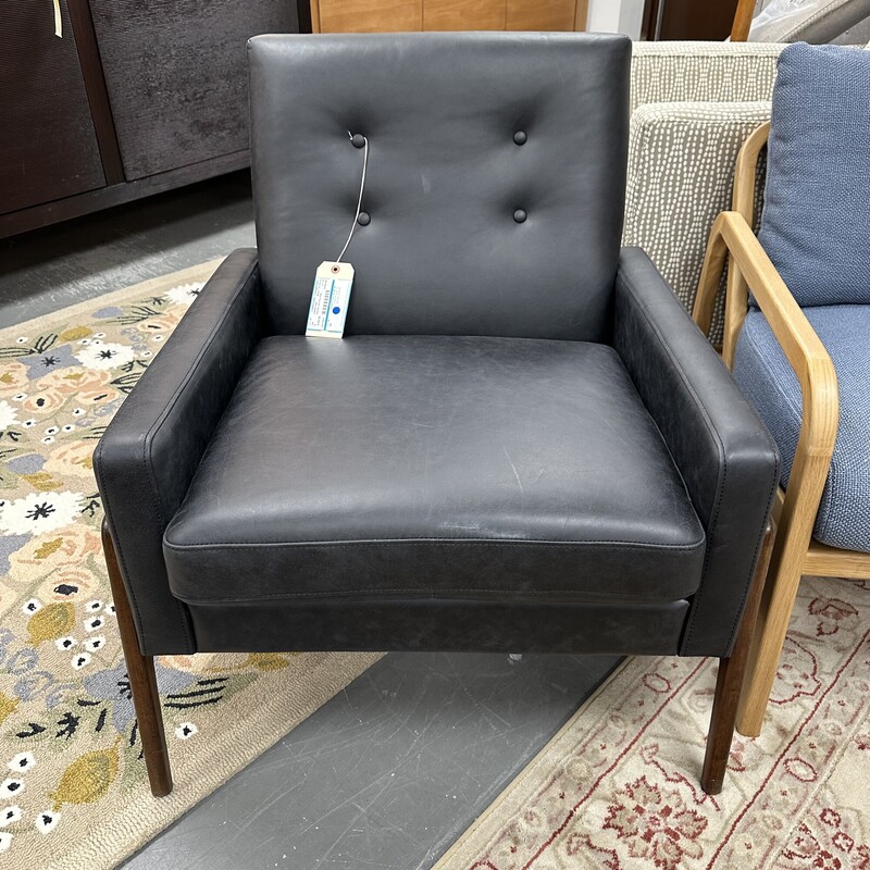 Walnut and Leather Armchair
Size: 32x29x32