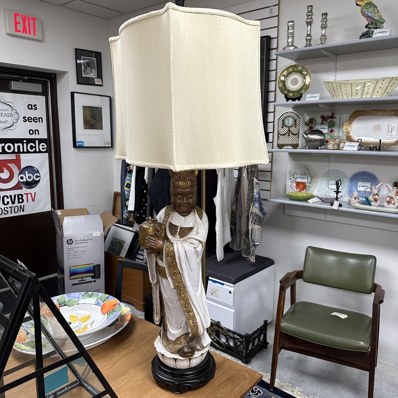 Large Vintage Buddha Lamp, includes lamp shade
Size: 45H